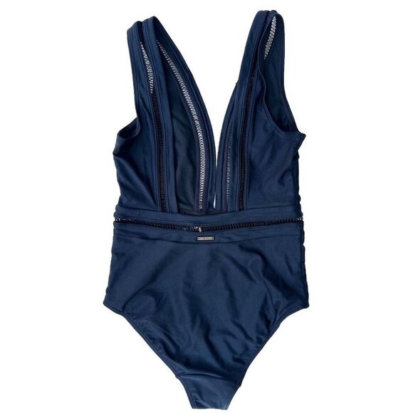 Ted Baker London Black Pointelle Deep V One Piece Swimsuit size 1= 4 US - Picture 2 of 12